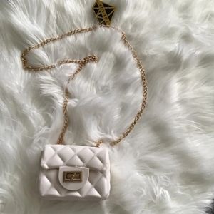 Quiltied jelly mini crossbody bag